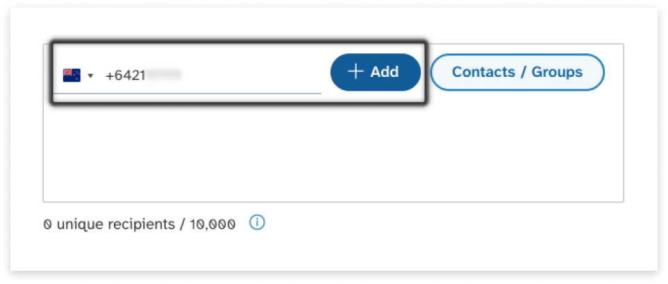 colourful screenshot showing options to add recipients when sending a New Message under EziMessage